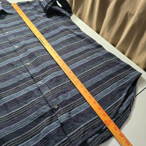 Carbon2Cobalt Men Striped Flannel Button‎ Shirt Size XXLT Fall Layer Outdoor - Picture 10 of 11